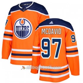 Män Ishockey Edmonton Oilers Tröja Connor McDavid 97 Adidas 2017-2018 Orange Authentic